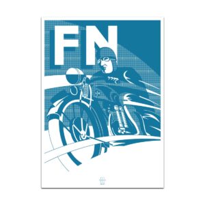 Affiche FN Herstal - Pilote Bleu